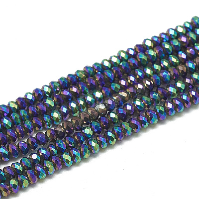 Electroplate Glass Beads Strands X-EGLA-Q112-C01-1