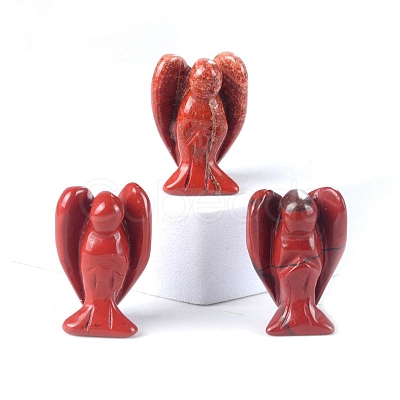 Natural Red Jasper Carved Healing Angel Figurines PW-WG73241-04-1