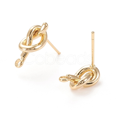 Brass Stud Earring Findings X-KK-F820-43G-1