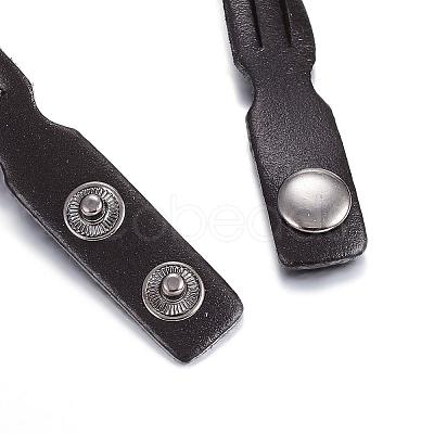 Leather Cord Snap Bracelets BJEW-P099-10B-1