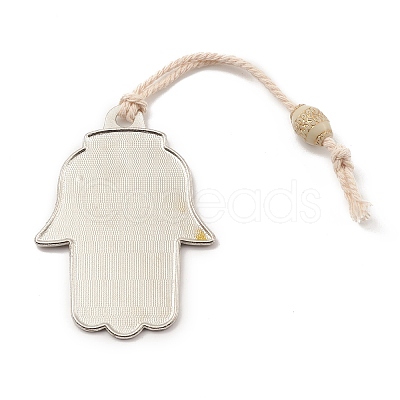 Hamsa Hand/Hand of Miriam with Evil Eye Alloy Resin Pendant Decorations HJEW-K042-01AS-01-1