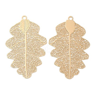 Long-Lasting Plated Brass Filigree Pendants KK-K336-09KCG-1