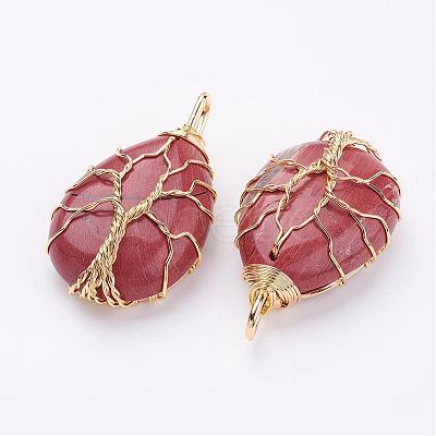 Natural & Synthetic Mixed Stone Pendants G-P269-M-P-1