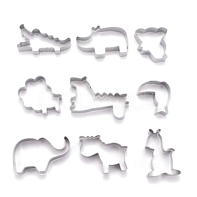 Non-Tarnish Stainless Steel Mixed Animal Shape Cookie Candy Food Cutters Molds DIY-H142-04P-1