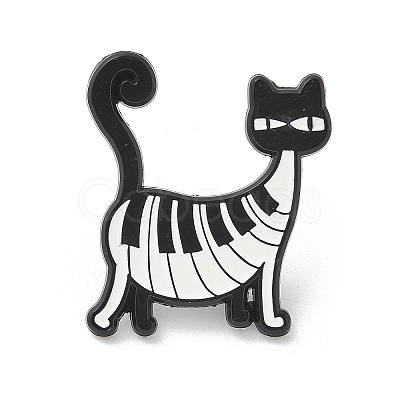 Cat with Musical Note Enamel Pins JEWB-Q008-03A-1