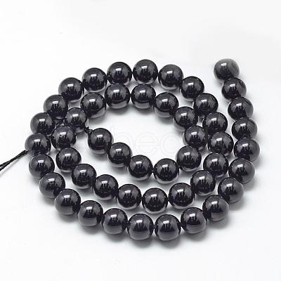 Natural Black Tourmaline Beads Strands G-R446-8mm-19-1