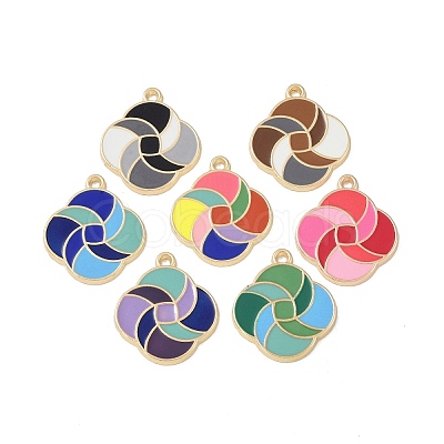 Rack Plating Alloy Enamel Pendants FIND-I038-06-1