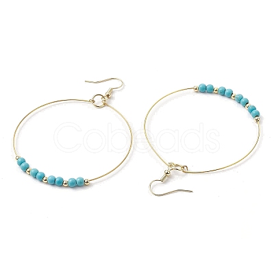 Synthetic Turquoise Dangle Earrings EJEW-JE05809-1