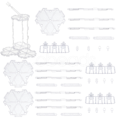 AHADERMAKER 4 Sets DIY Adjustable Action Figure Holder Display Stand Base Set DJEW-GA0001-26-1