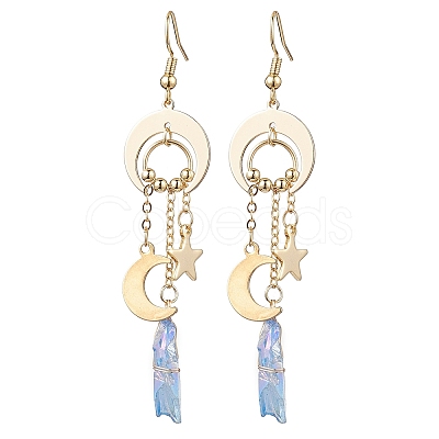 Dyed Natural Quartz Crystal Pendants Earrings EJEW-TA00424-1