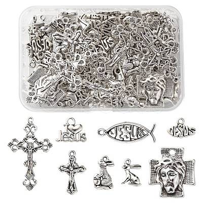 80Pcs 8 Style Tibetan Style Alloy Pendants X1-FIND-LS0001-41AS-1