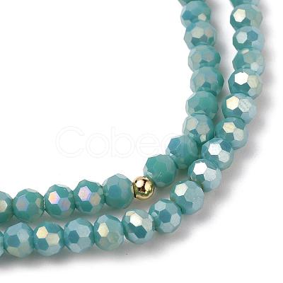 Faceted Glass Bead Stretch Bracelets BJEW-JB05488-04-1