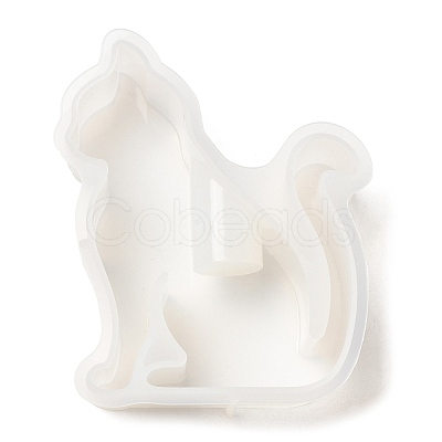 Lovely Cat Shape Candlestick Silhouette Silicone Molds SIMO-C010-01D-1