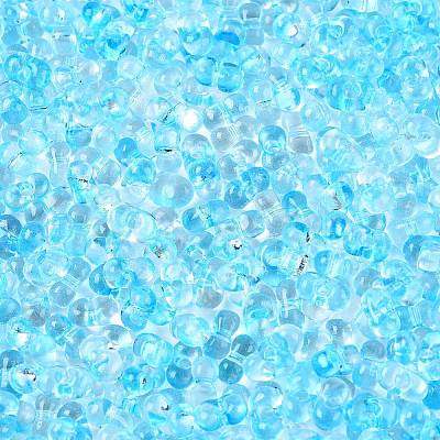 Spray Painted Glass Seed Beads SEED-T007-08B-1