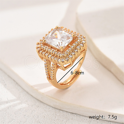 Brass Ring Micro Pave CLear Zirconia for Women WB7232-1