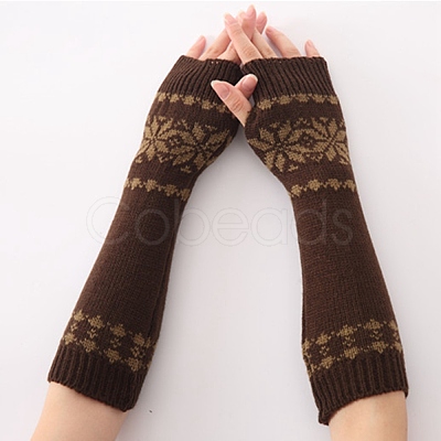 Polyacrylonitrile Fiber Yarn Knitting Long Fingerless Gloves COHT-PW0001-17C-1