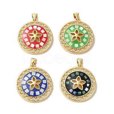 Rack Plating Brass Cubic Zirconia Pendants KK-K385-68G-1