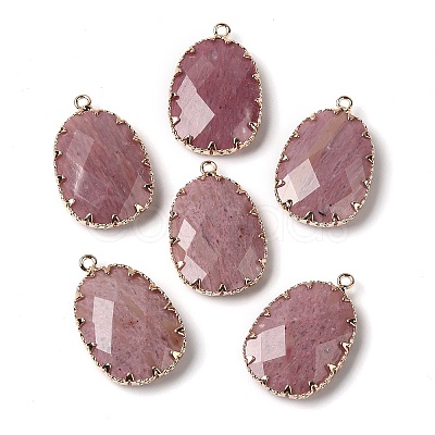 Natural Rhodonite Faceted Pendants G-Q169-01G-01-1