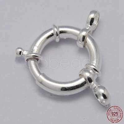 925 Sterling Silver Large Spring Rings Clasps STER-A007-13B-1