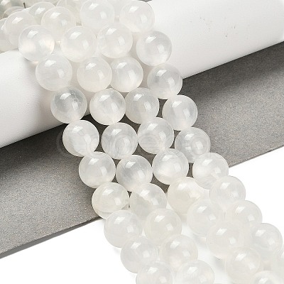 Natural White Jade Beads Strands G-B128-A02-04-1