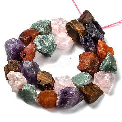 Rough Raw Natural Mixed Gemstone Beads Strands G-J388-06-1