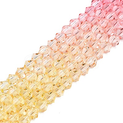 Gradient Color Baking Painted Glass Bead Strands DGLA-A039-T2mm-A02-1