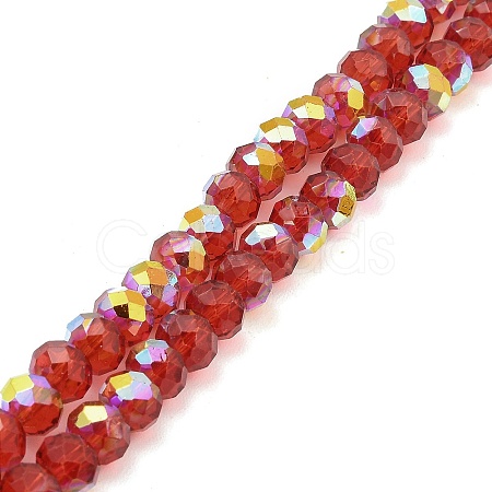 Baking Painted Transparent Glass Beads Strands DGLA-A034-J8mm-B08-1