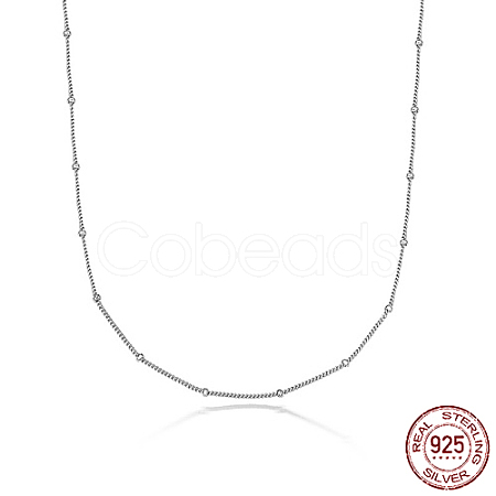 Anti-Tarnish 925 Sterling Silver Satellite Chains Necklaces LC2578-2-1