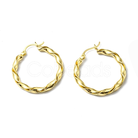 Rack Plating Brass Twist Wrap Hoop Earrings EJEW-D055-19G-1