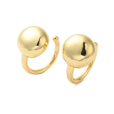 Round Brass Cuff Earrings EJEW-A113-02G-1