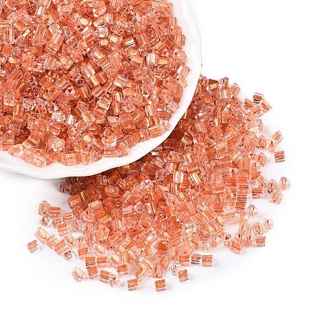 6/0 Transparent Inside Colours Glass Seed Beads SEED-N006-003G-1