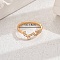 Shiny Brass LOVE Ring with Cubic Zirconia for Women Casual Holiday, Golden, US Size 7(17.3mm)