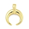 Rack Plating Brass Pendants, Cadmium Free & Lead Free, Moon, Real 18K Gold Plated, 17x14x5.5mm, Hole: 3x2mm