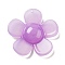 Opaque Resin Pendants, Flower, Plum, 40.5x41.5x9.5mm, Hole: 1.5mm