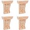 Natural Solid Wood Carved Onlay Applique Craft, Unpainted Onlay Furniture Home Decoration, BurlyWood, 104x80x33mm