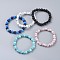 Natural & Synthetic Gemstone Stretch Bracelets, with Cat Eye Round Beads, 2-3/8 inch(6cm)