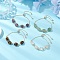 Natural Mixed Gemstone Beaded Sider Bracelets for Women, Golden, Inner Diameter: 2-7/8 inch(7.2cm)