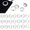 Unicraftale 21Pcs 7 Size 201 Stainless Steel Ring Core Blank for Inlay Jewelry Making, Double Channel Beveled Edge Ring, with 1Pc Velvet Pouches, Stainless Steel Color, Inner Diameter: 17.4~22.3mm, 3Pcs/size