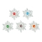 Christmas Handmade Glass Seed Beads, Loom Pattern, Snowflake Pendants, Mixed Color, 29x28x6mm