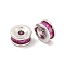 925 Sterling Silver Micro Pave Cubic Zirconia Beads, Flat Round, Real 18K Gold Plated, Purple, 4.5x2.5mm, Hole: 0.9mm