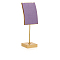 Velvet & Metal Single Necklace Display Riser Stands, L-Shaped, Golden, Medium Purple, 4.5x4.5x16.5cm