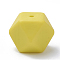 Food Grade Eco-Friendly Silicone Beads, Chewing Beads For Teethers, DIY Nursing Necklaces Making, Faceted Cube, Lemon Chiffon, 14x14x14mm, Hole: 2mm