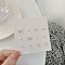 Exquisite 925 Sterling Silver Stud Earrings Sets for Girls Women, Mixed Shape, Golden, Package Size: 75x75mm