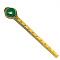 Alloy Ruler Bookmark, Green Aventurine Cabochon Bookmark, 120x20mm