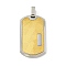 Ion Plating(IP) 304 Stainless Steel Pendants, Rectangle Charm, Golden & Stainless Steel Color, 35x20x3mm, Hole: 4x5mm