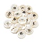 Freshwater Shell Buttons, Flat Round , Letter B, 12x2mm, Hole: 1.6mm