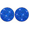 PVC Rhinestone Anti-slip Coaster, Silicone Cup Holder Insert Coaster, Flat Round, Royal Blue, 70mm