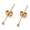 Ion Plating(IP) 304 Stainless Steel Ball Head Pins, with Ear Nuts, Real 18K Gold Plated, 18x0.7mm