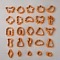 25pcs Plastic Molds, for Cookie Cutter, DIY Polymer Clay Cutting Tools, Dark Orange, 22~47x21~47x14~15mm, 25pcs/set