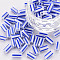 Glass Bugle Beads, Opaque Colours Seep, Round Hole, Blue, 8~10x4mm, Hole: 1.8mm, about 200pcs/50g